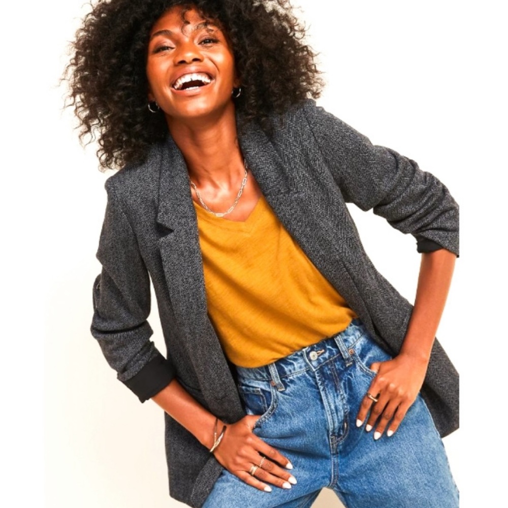 •Old Navy• Houndstooth Boyfriend Blazer